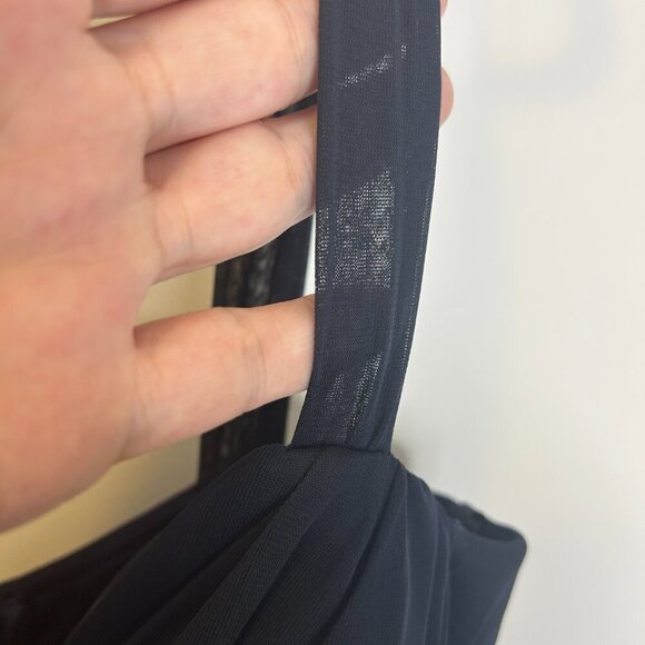 Vintage‎ Betsy & Adam Navy Blue Chiffon Prom Dress Sz 8 Formal Evening Gown - Picture 9 of 11